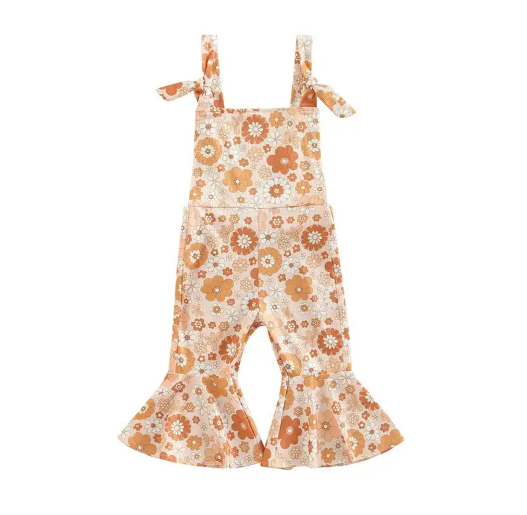 Groovy | Floral Bell Bottoms - Orange