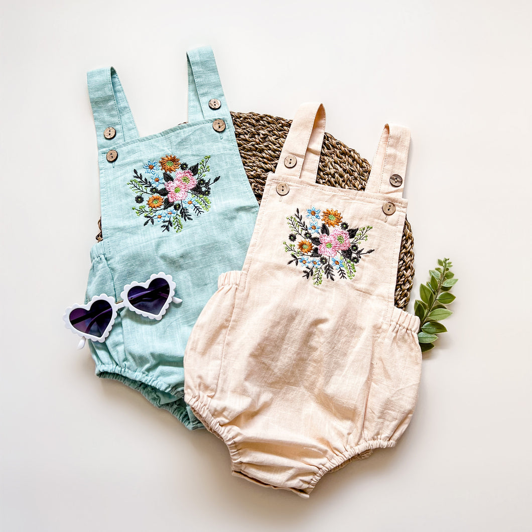 June Floral Romper - Blue